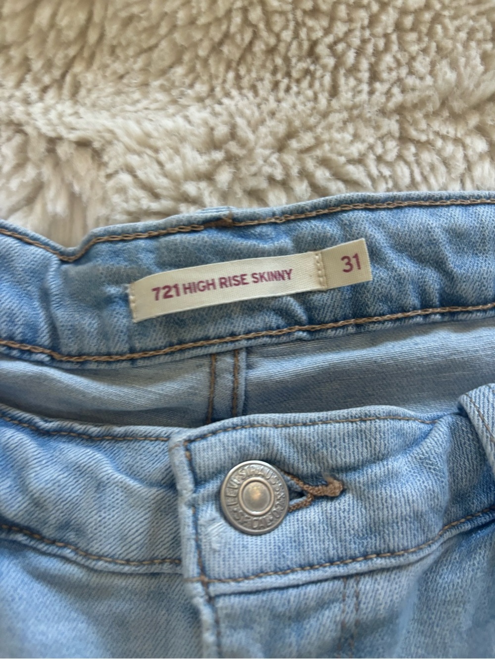 Levi’s High Rise Light Blue Denim Cutoff Shorts - Picture 2 of 3